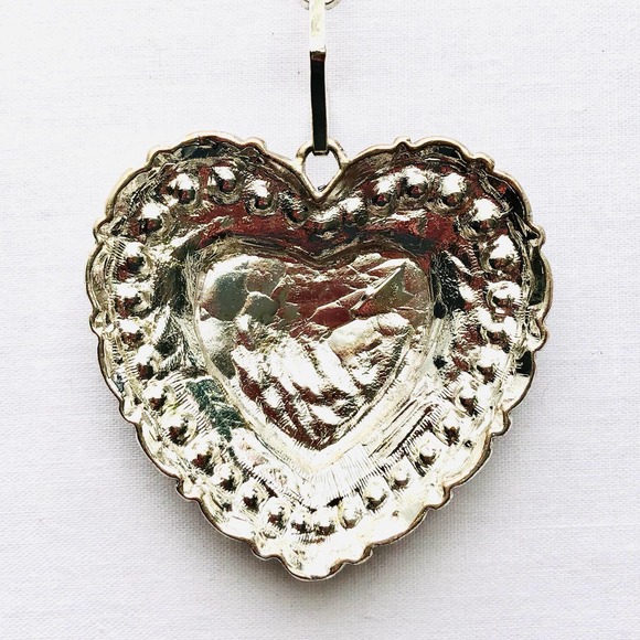 Repurposed Chunky Heart Pendant Necklace - Picture 6 of 8